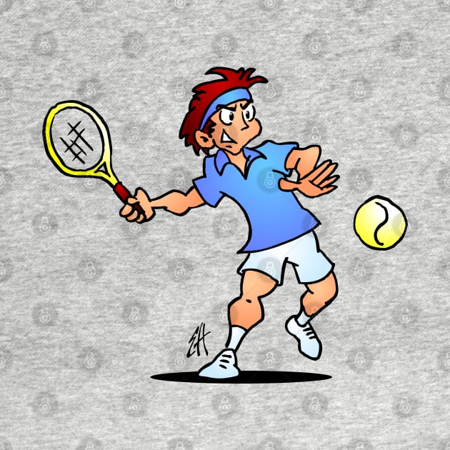 Tennis player hitting a forehand by Cardvibes